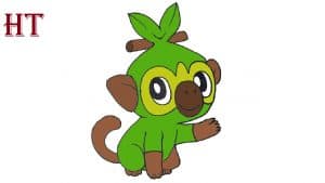 how-to-draw-Grookey-from-Pokemon