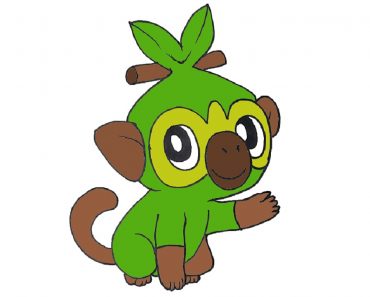 How to draw Grookey from Pokemon Step by Step