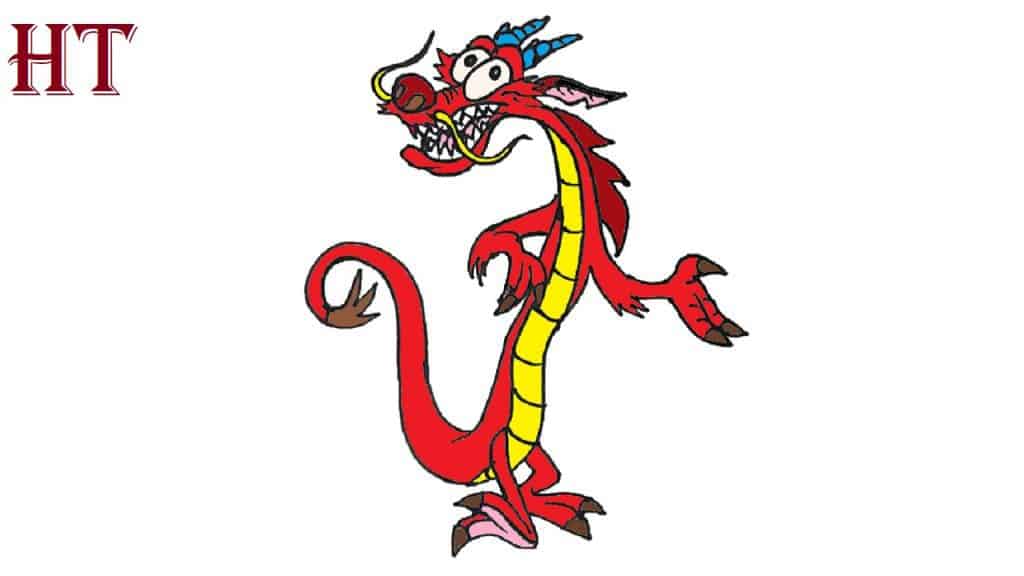 How to draw Mushu from Mulan