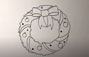 How To Draw A Christmas Wreath