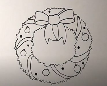 How To Draw A Christmas Wreath Step by Step