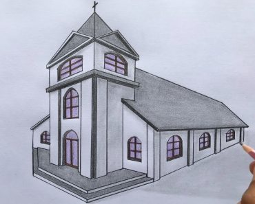 How To Draw A Church Step by Step