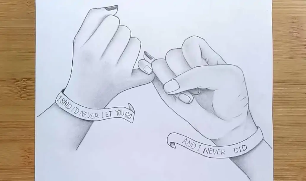How To Draw A Pinky Promise Step by Step