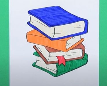 How To Draw A Stack of Books Step by Step