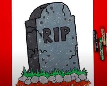 How To Draw A Tombstone Step by Step