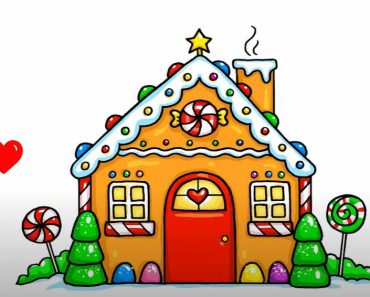How to Draw A Gingerbread House Step by Step