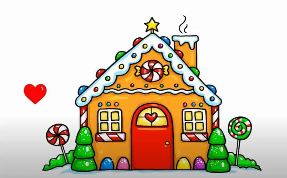 How to Draw A Gingerbread House
