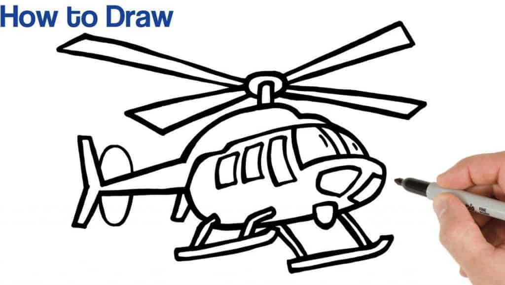 how to draw a helicopter