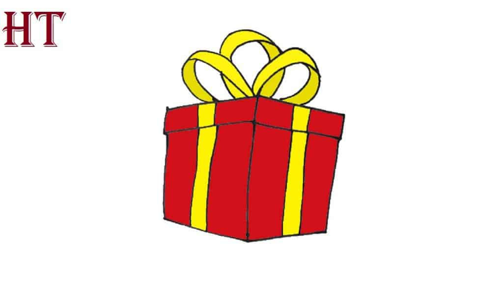 How to Draw a Present easy Step by Step