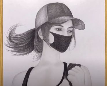 How to Draw a Beautiful Girl Face with Mask