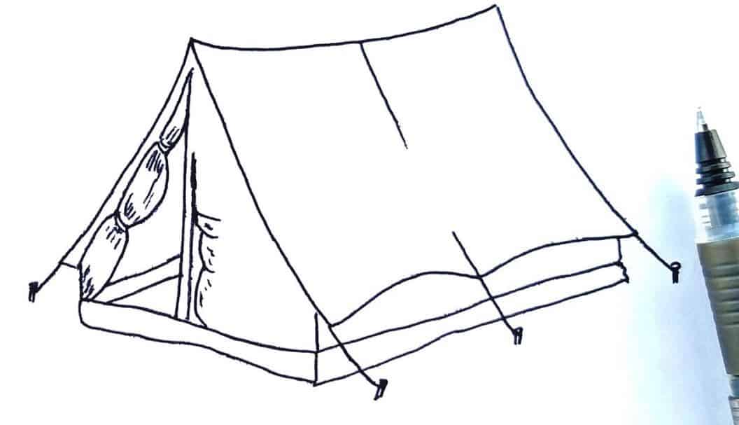 How to Draw a Tent How to draw step by step