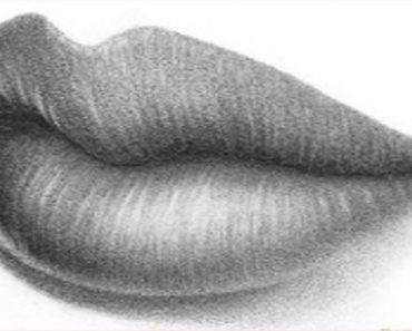 How to draw lips from the 3/4 view with Pencil