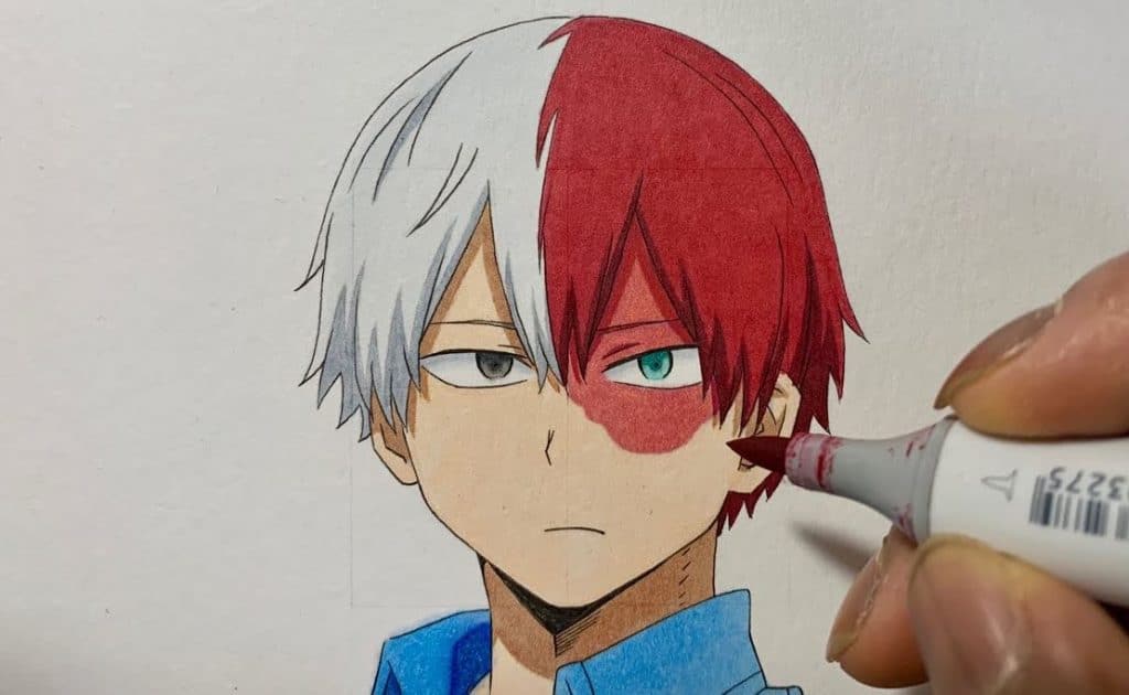 How to draw shoto todoroki