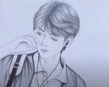 How to draw A Handsome Boy with Phone