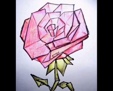 How To Draw A Geometric Rose Step by Step