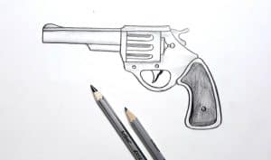 How To Draw A Revolver Gun