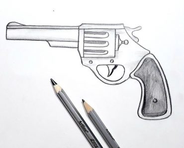 How To Draw A Revolver Gun Step by Step