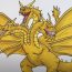 How To Draw King Ghidorah Step by Step