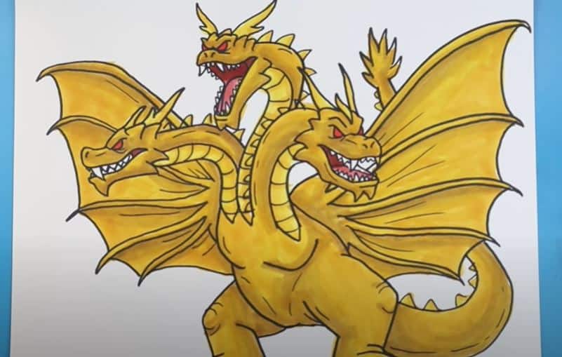 How To Draw King Ghidorah How to draw step by step