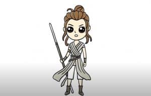 How To Draw Rey From Star Wars