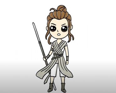 How To Draw Rey From Star Wars Step by Step