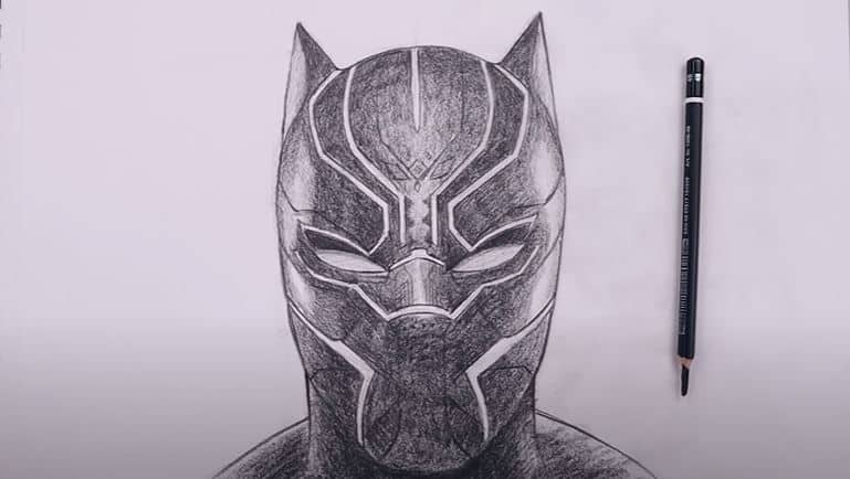 How to Draw The Black Panther with Pencil