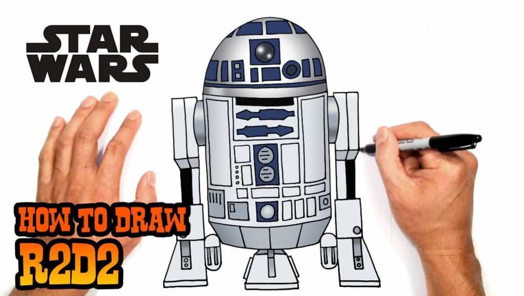 How to draw R2D2 from Star Wars