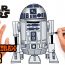 How to draw R2D2 from Star Wars