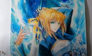 How to draw Saber From Fate Zero