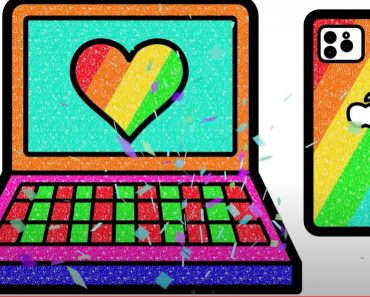Laptop & Iphone Drawing and Coloring Glitter