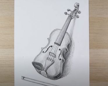 Violin Drawing easy Step by Step