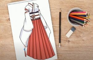 how to draw a kimono