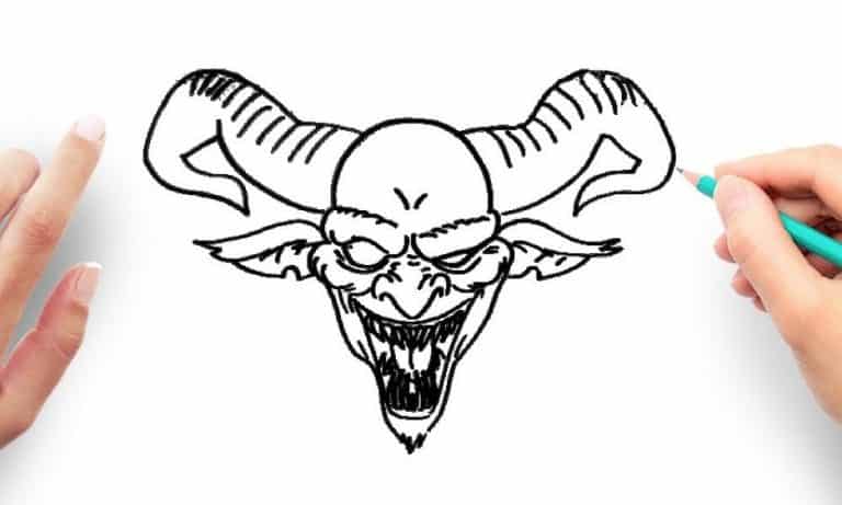 How To Draw A Demon Face Step by Step
