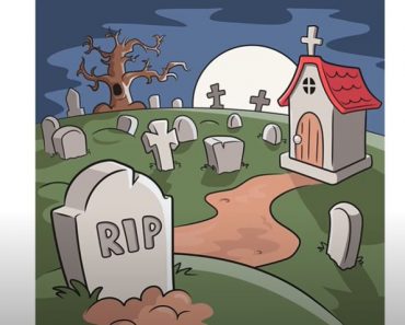 How To Draw A Graveyard Step by Step