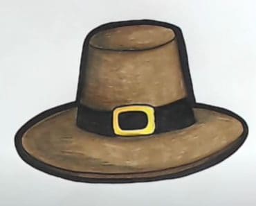 How To Draw A Pilgrim Hat Step by Step