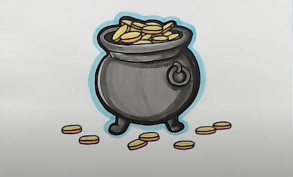 How To Draw A Pot Of Gold Step by Step