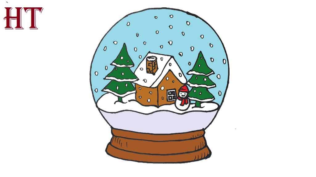 How To Draw A Snow Globe