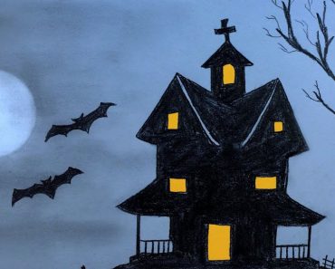 How To Draw A Spooky House Step by Step