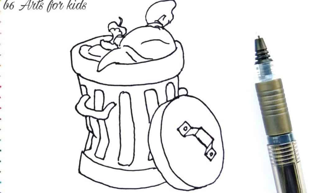 How To Draw A Trash Can