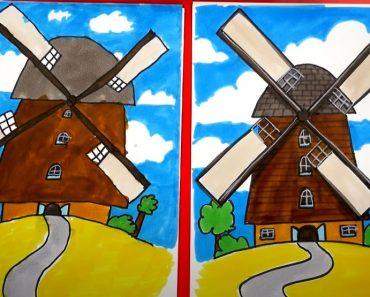 How To Draw A Windmill Step by Step