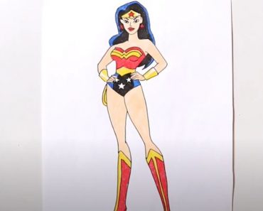 How To Draw Wonder Woman Cartoon Step by Step