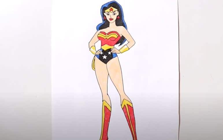 How To Draw Wonder Woman Cartoon Step by Step