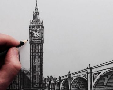 How to Draw Big Ben with Pencil