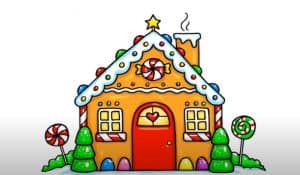 How to Draw a Gingerbread House