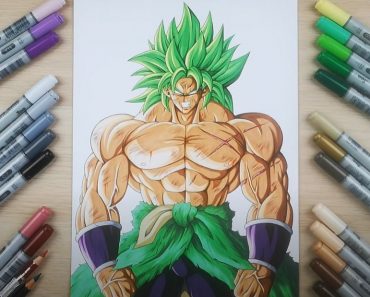 How to draw Broly super saiyan from Dragon ball
