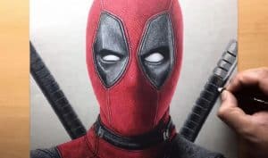 How to draw Deadpool face