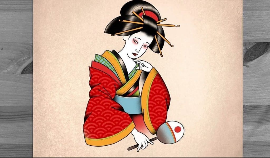How to draw Geisha