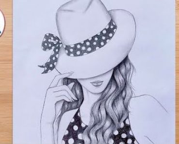 How to draw a Girl hidden face with hat