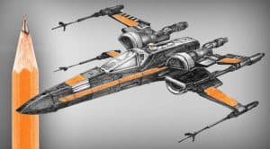 How to draw an x-wing fighter