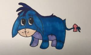 How to draw cute Eeyore from Winnie The Pooh